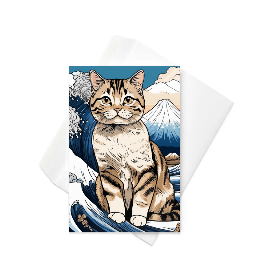 PugMug Custom Tabby Scottish Fold Cat Greeting Card