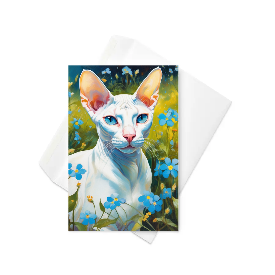 PugMug Custom White Sphynx Cat Greeting Card