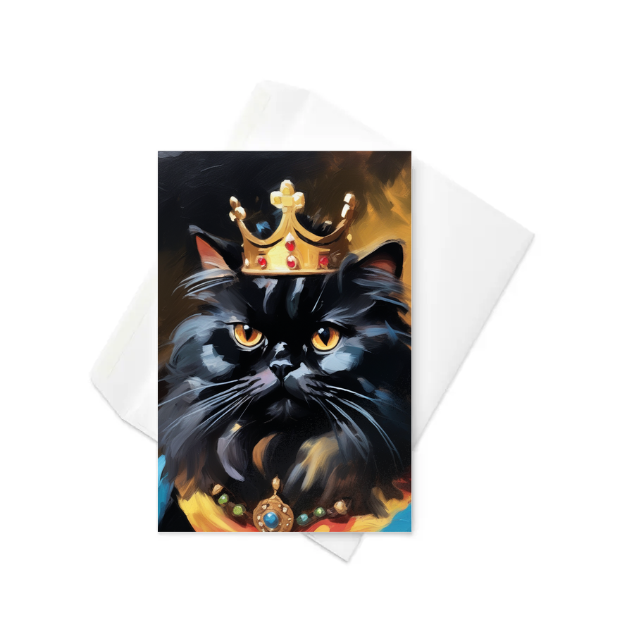 PugMug Custom Black Persian Cat Greeting Card
