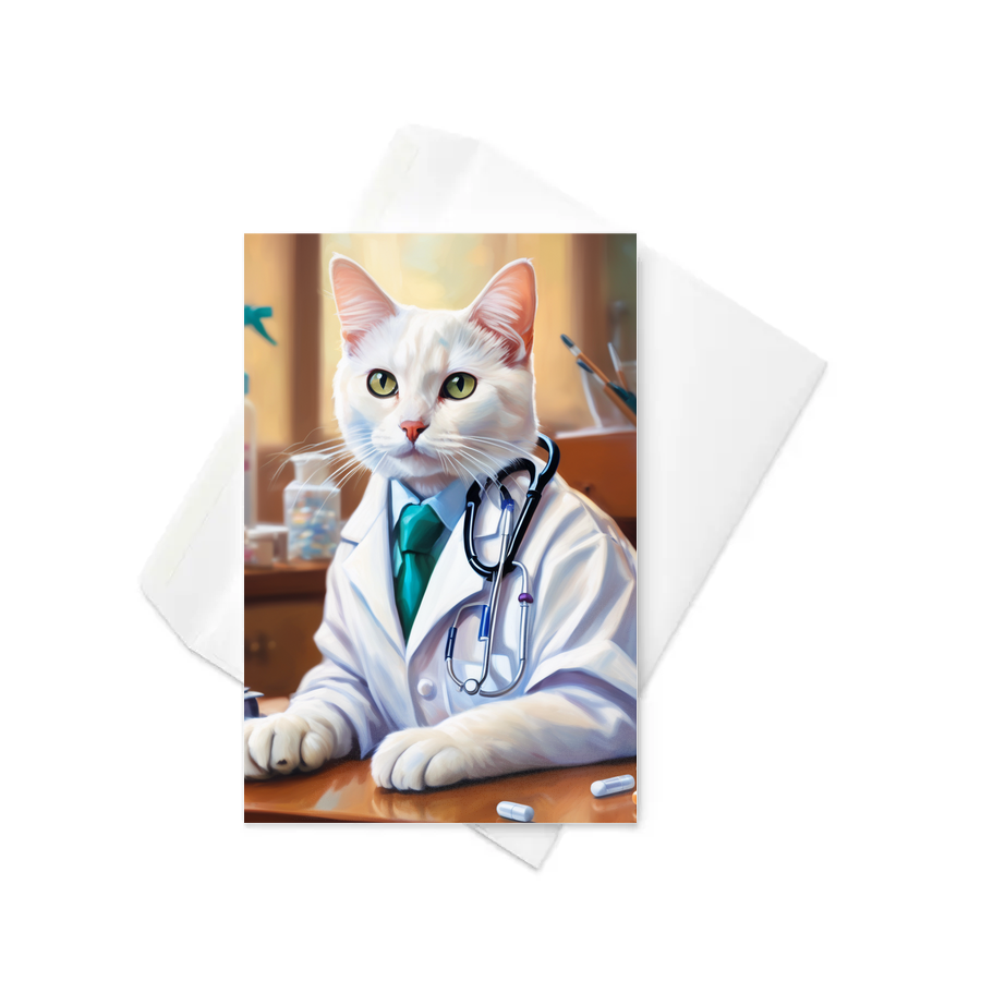 PugMug Custom White Companion Cat Greeting Card