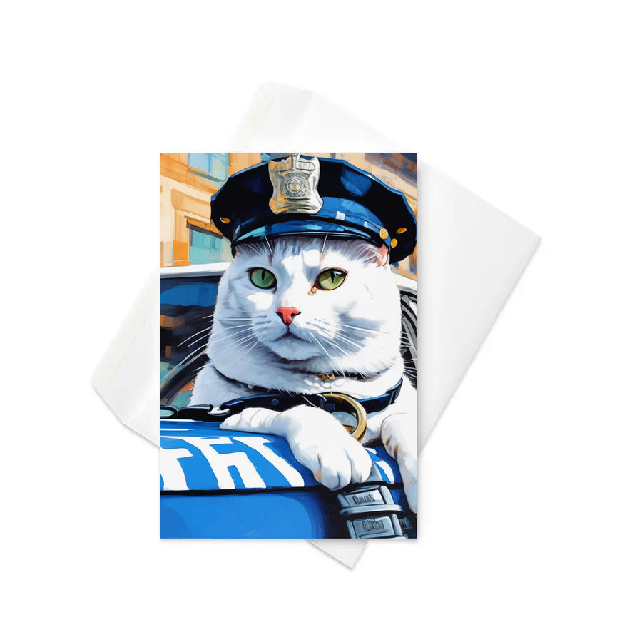PugMug Custom White Companion Cat Greeting Card