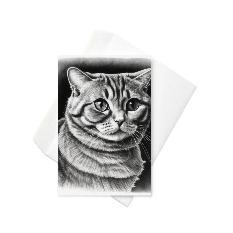 PugMug Custom Tabby Scottish Fold Cat Greeting Card