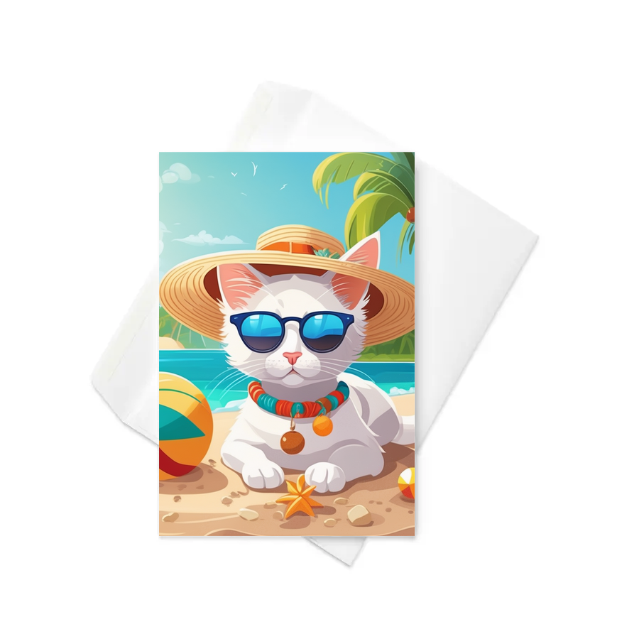 PugMug Custom White Companion Cat Greeting Card