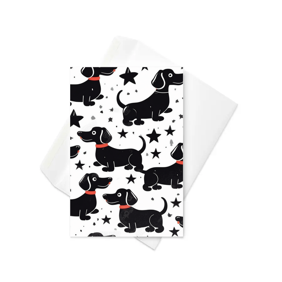PugMug Custom Black Dachshund Greeting Card
