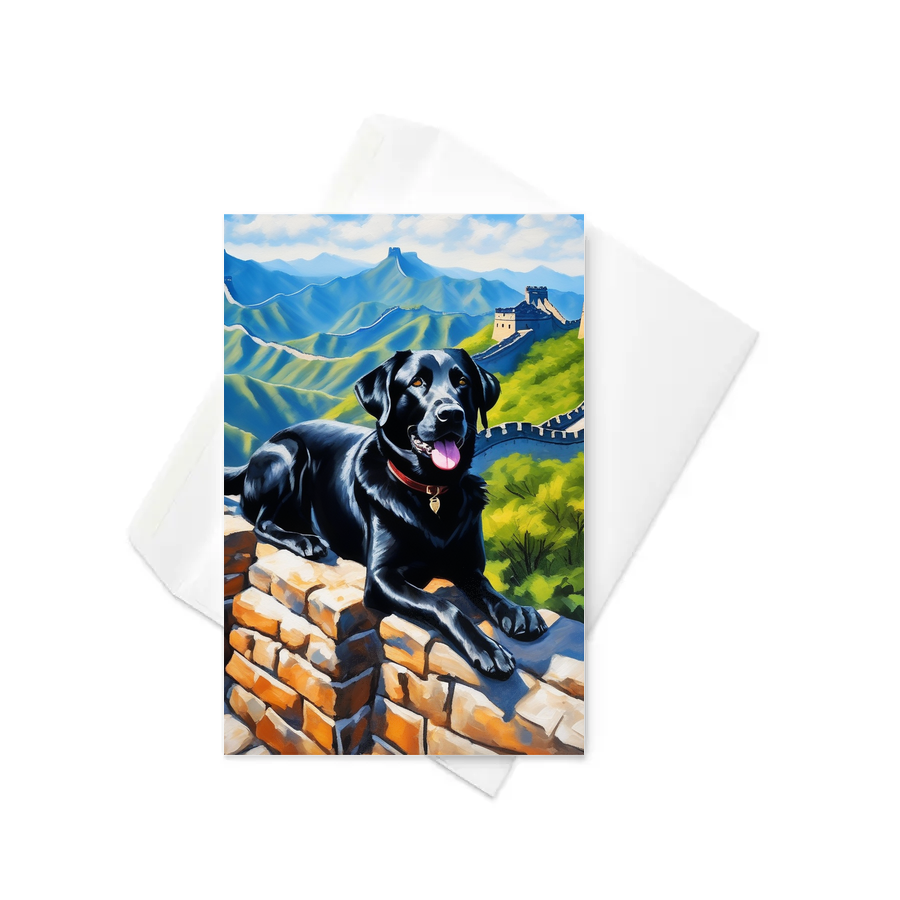 PugMug Custom Black Labrador Retriever Greeting Card