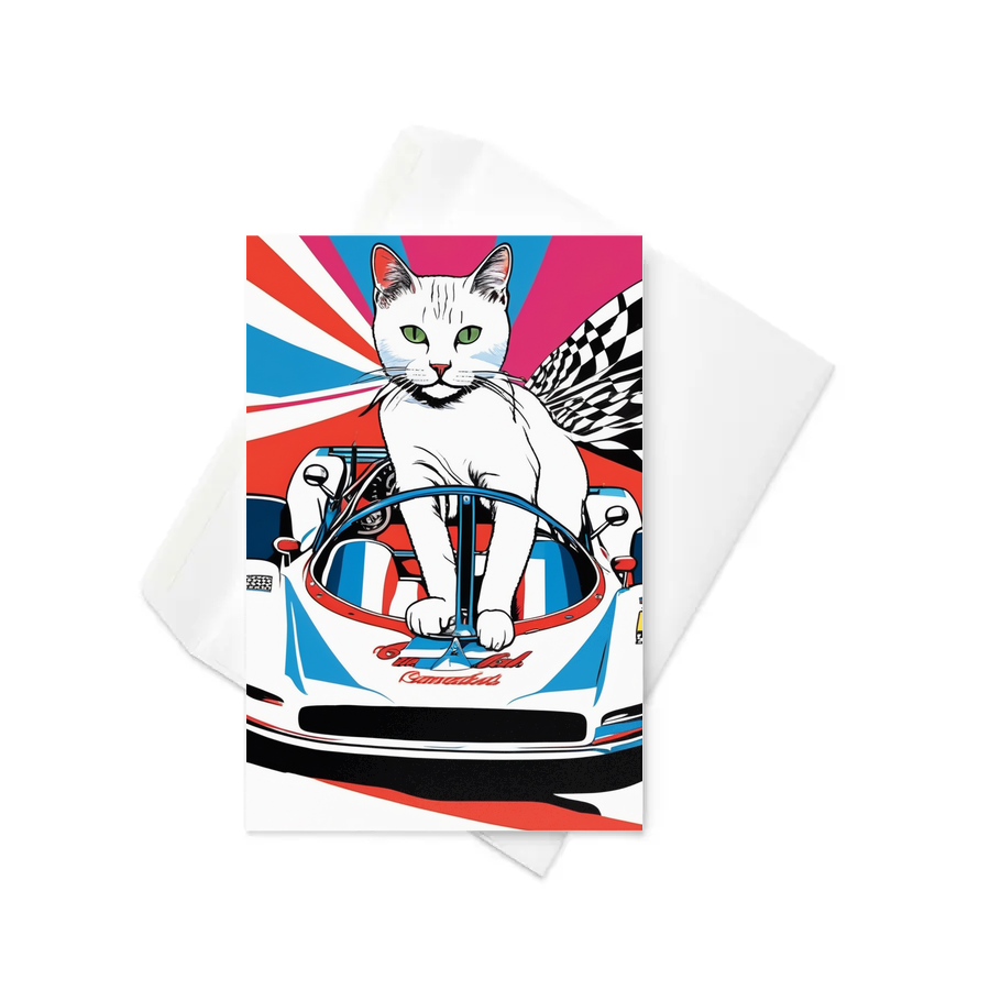 PugMug Custom White Companion Cat Greeting Card