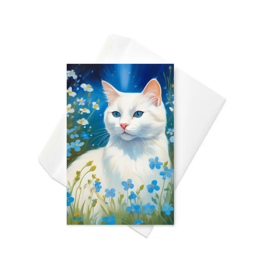 PugMug Custom White Companion Cat Greeting Card