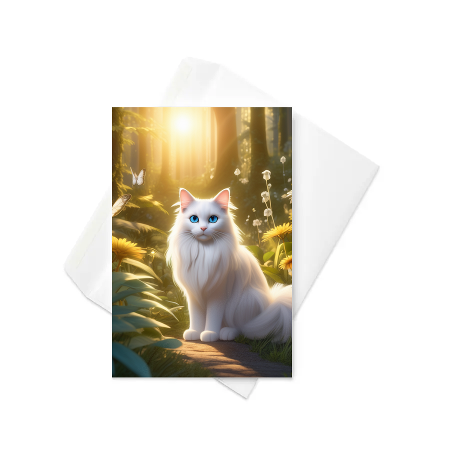 PugMug Custom White Ragdoll Cat Greeting Card