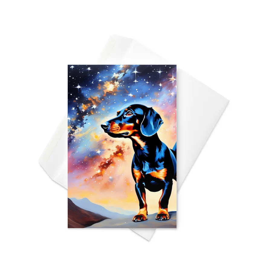 PugMug Custom Black Dachshund Greeting Card
