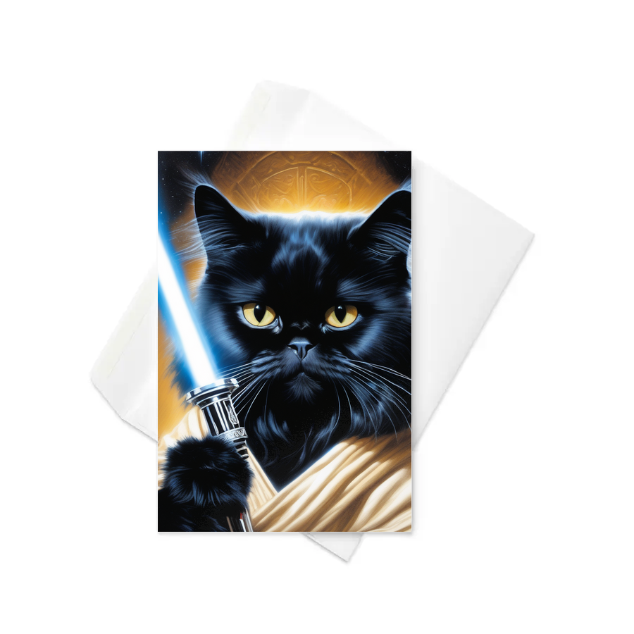 PugMug Custom Black Persian Cat Greeting Card