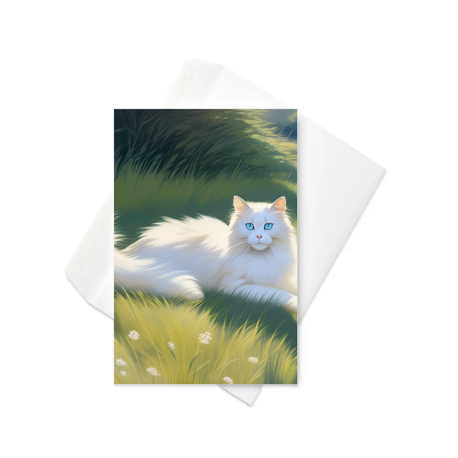 PugMug Custom White Ragdoll Cat Greeting Card