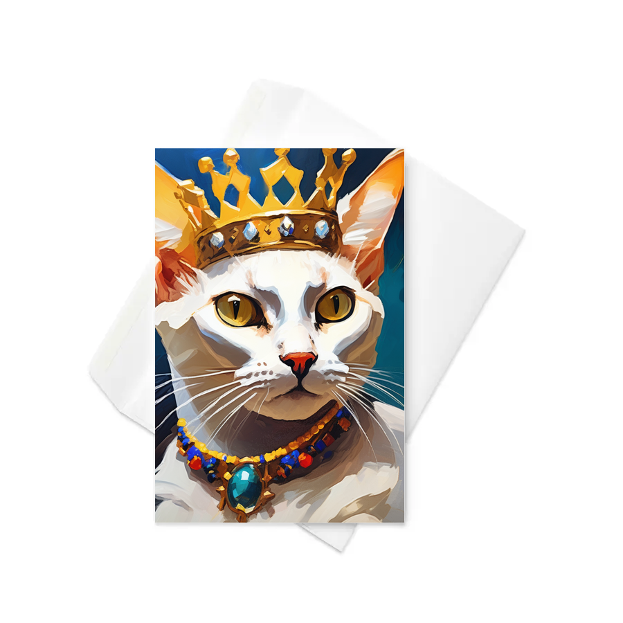 PugMug Custom White Abyssinian Cat Greeting Card
