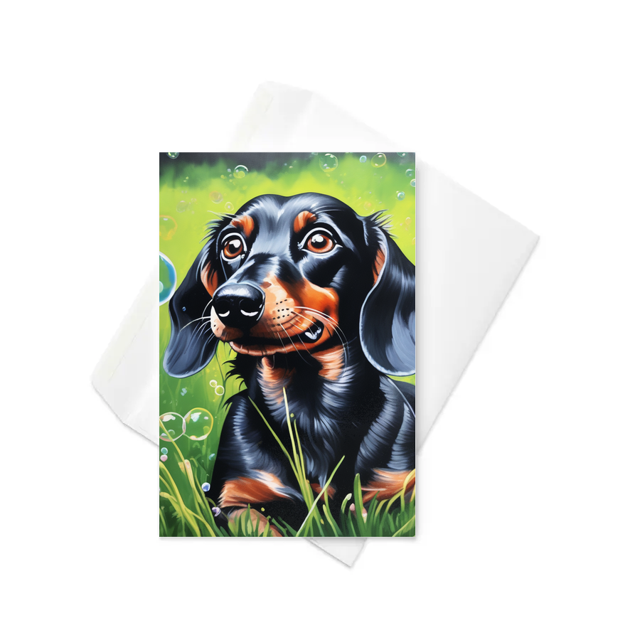 PugMug Custom Black Dachshund Greeting Card
