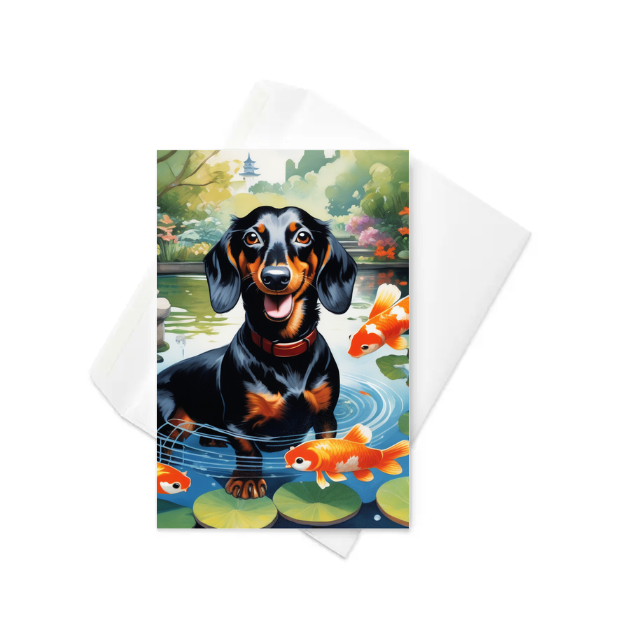 PugMug Custom Black Dachshund Greeting Card