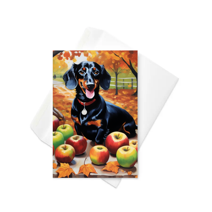 PugMug Custom Black Dachshund Greeting Card