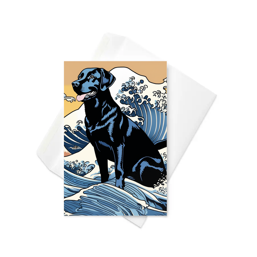 PugMug Custom Black Labrador Retriever Greeting Card