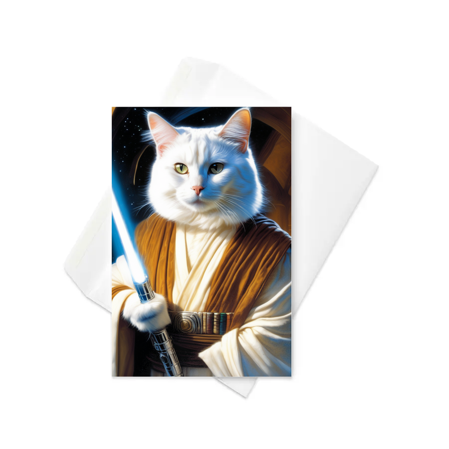PugMug Custom White Companion Cat Greeting Card