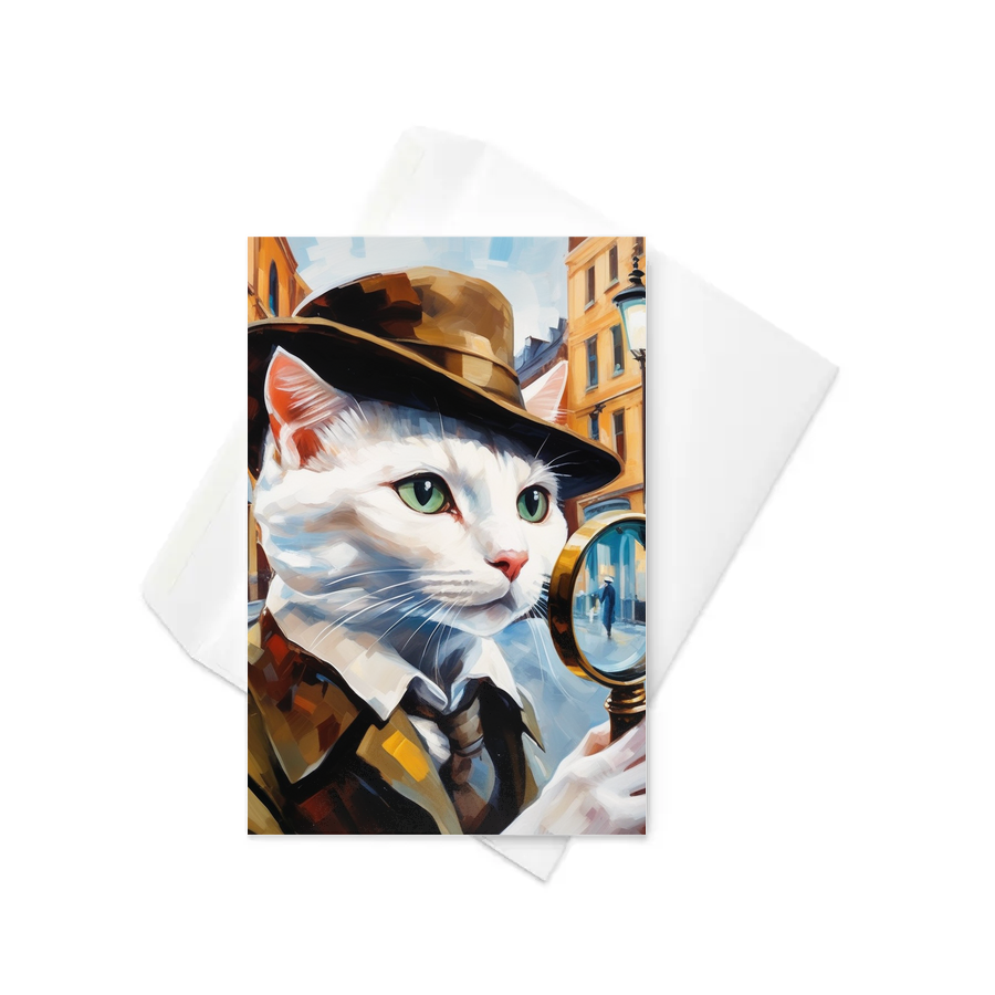 PugMug Custom White Companion Cat Greeting Card