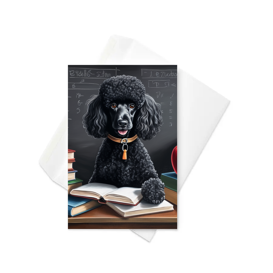 PugMug Custom Black Poodle Greeting Card