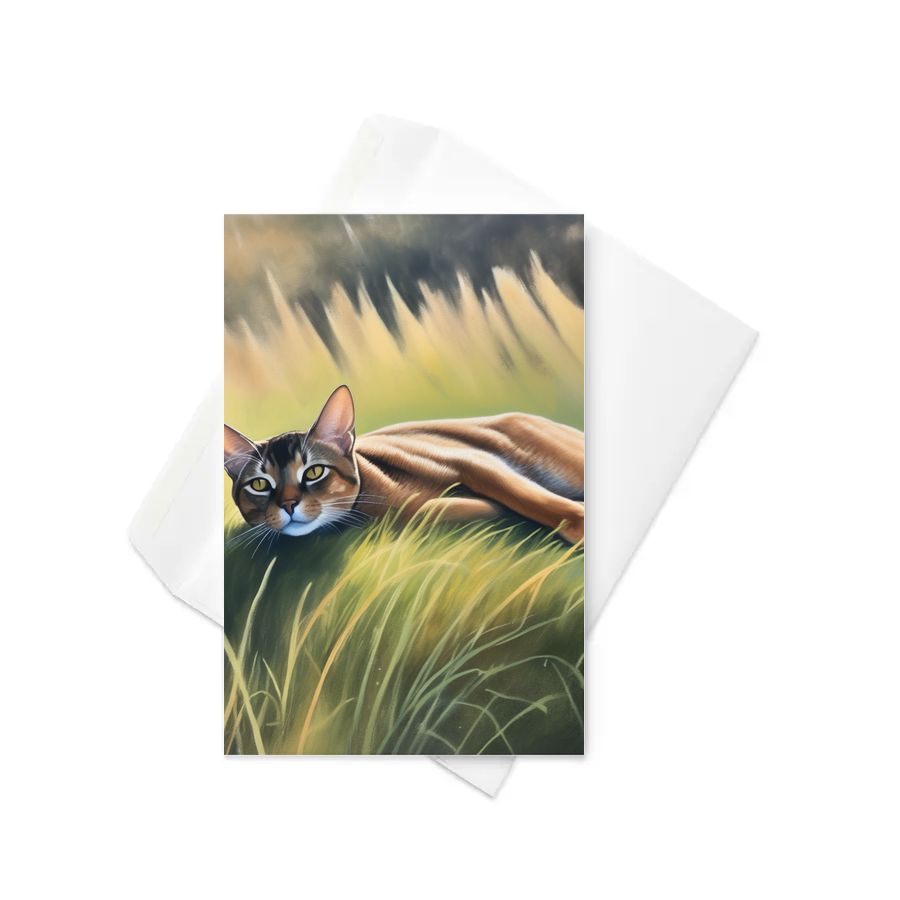 PugMug Custom Tabby Abyssinian Cat Greeting Card