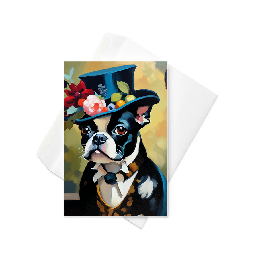 PugMug Custom Boston Terrier Greeting Card
