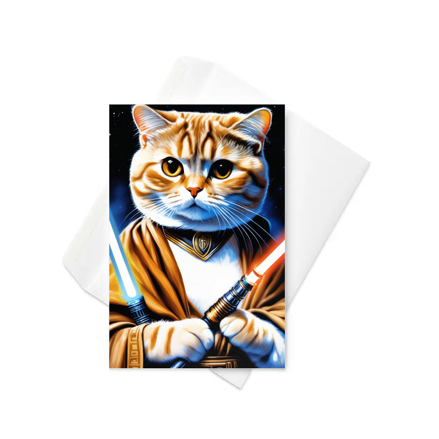 PugMug Custom Tabby Scottish Fold Cat Greeting Card
