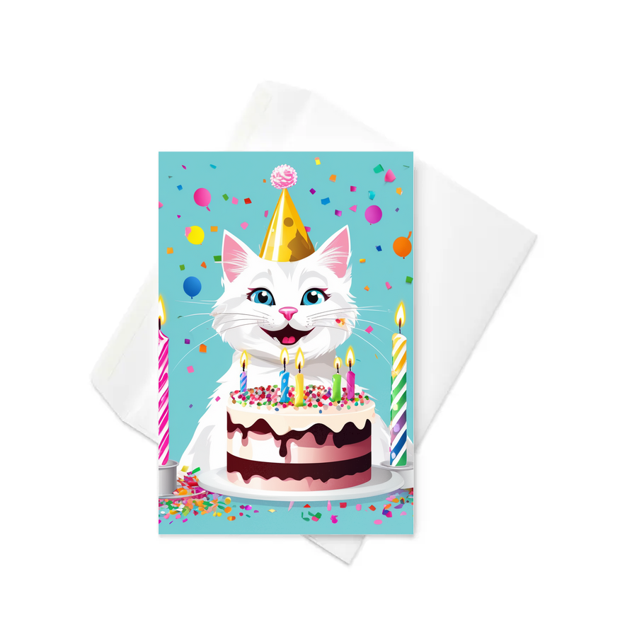 PugMug Custom White Companion Cat Greeting Card