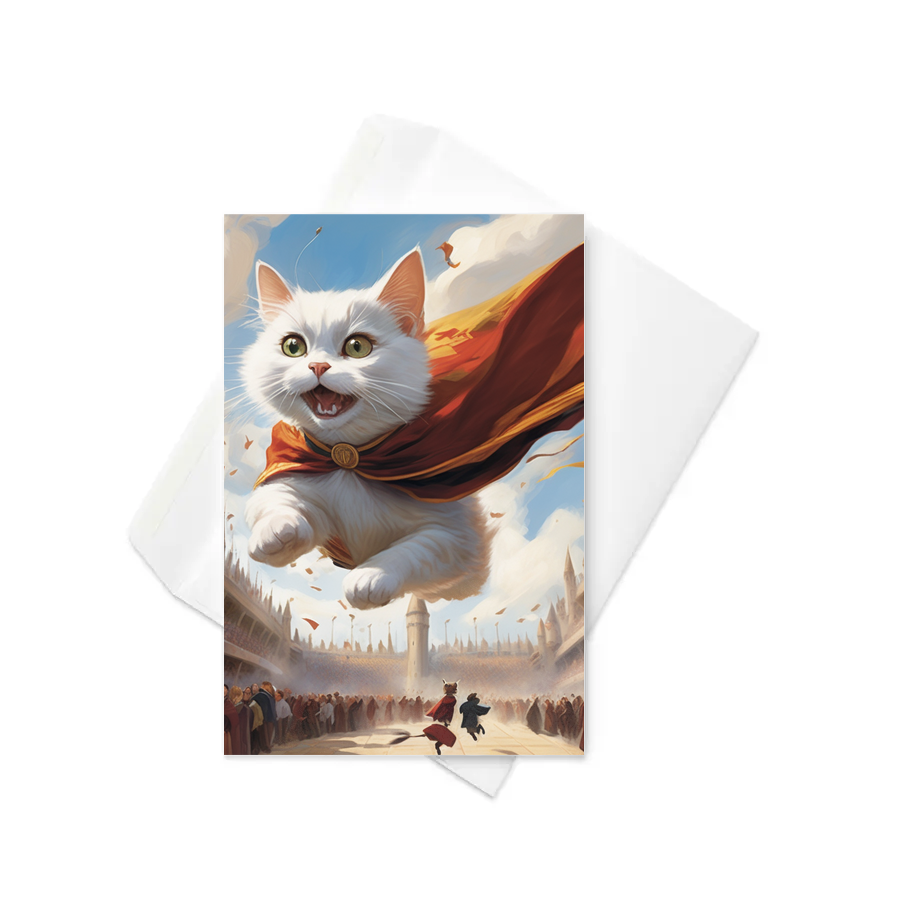 PugMug Custom White Companion Cat Greeting Card