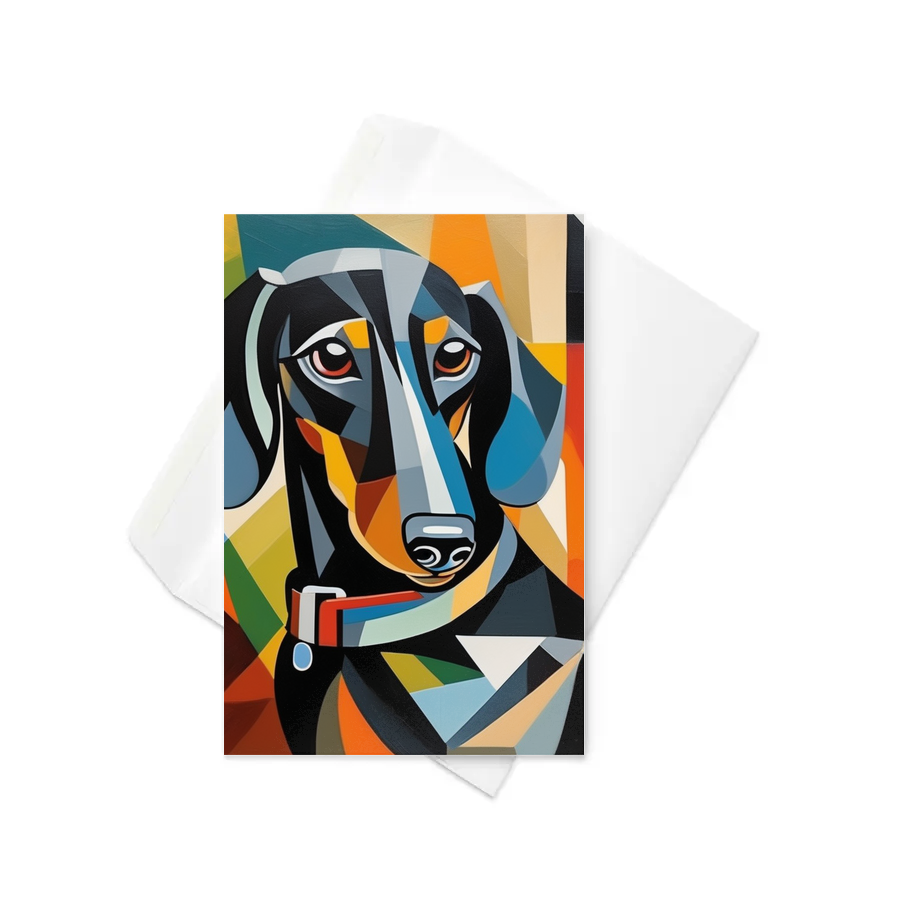 PugMug Custom Black Dachshund Greeting Card