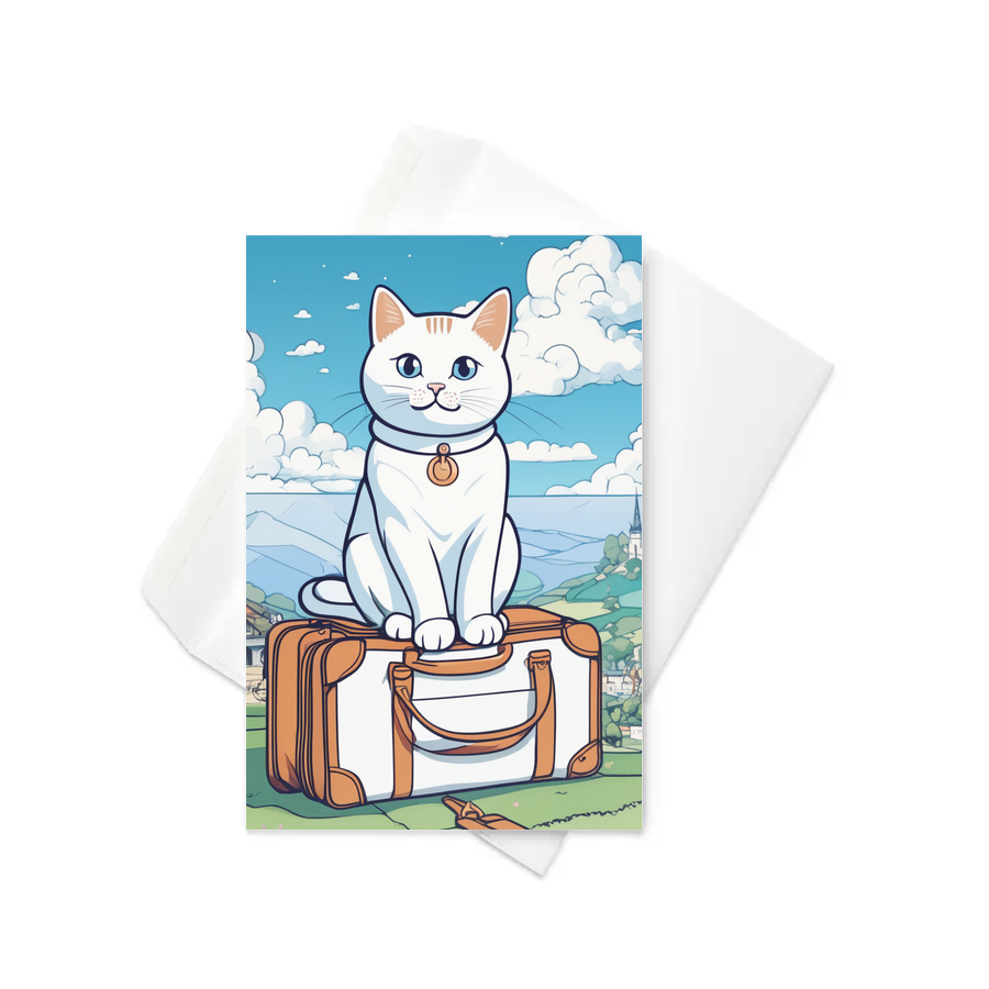 PugMug Custom White Companion Cat Greeting Card