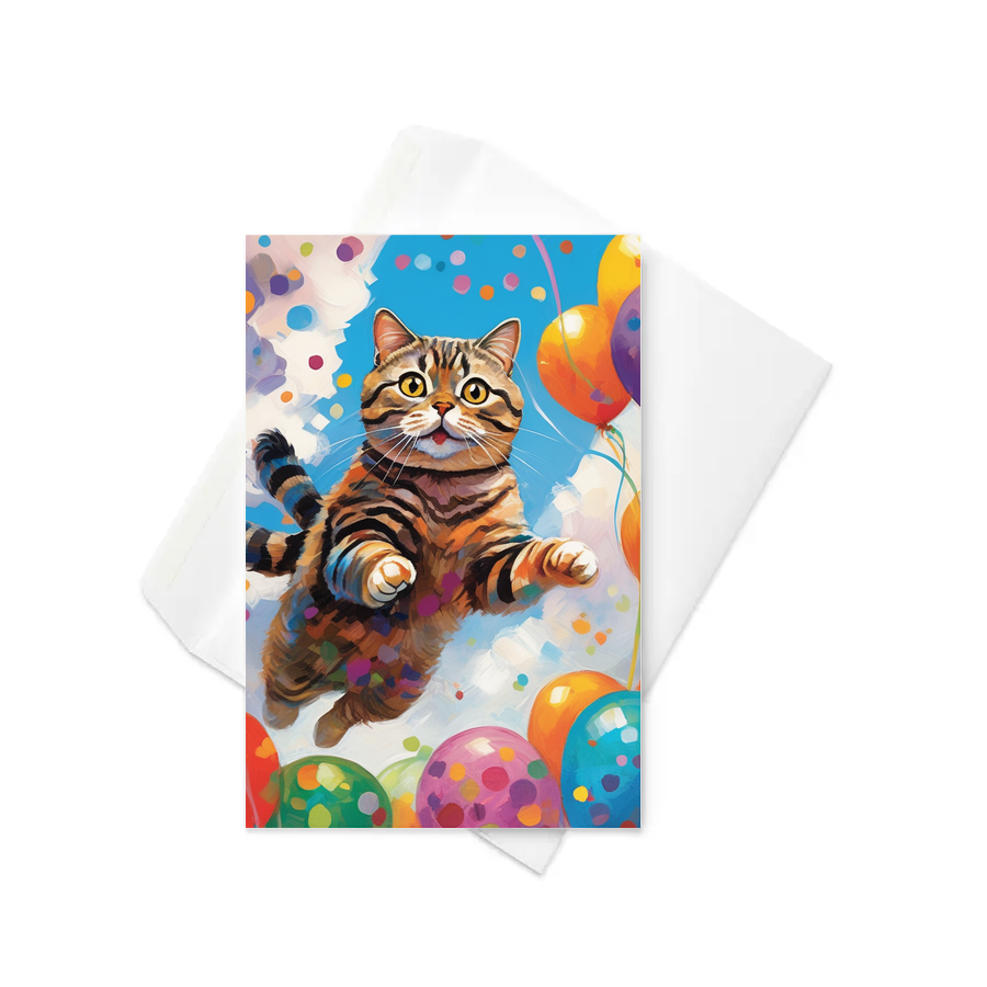 PugMug Custom Tabby Scottish Fold Cat Greeting Card