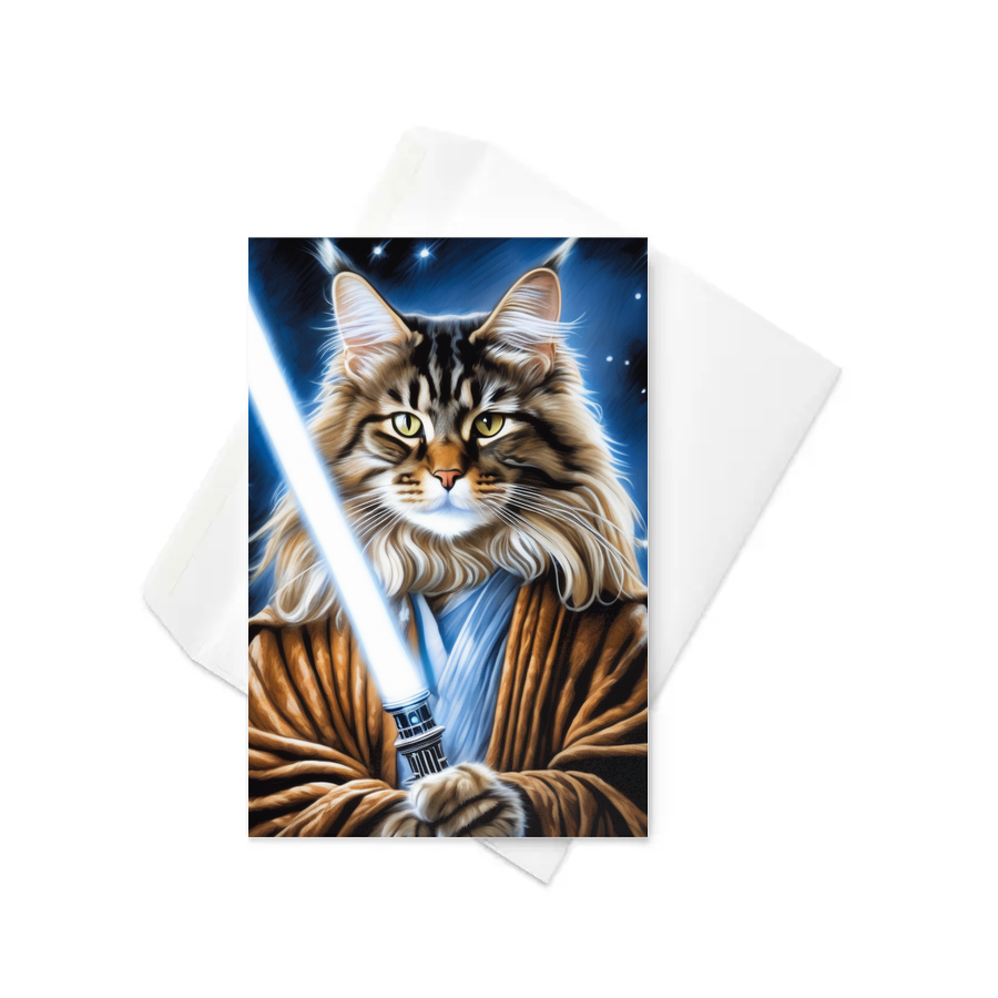 PugMug Custom Tabby Maine Coon Cat Greeting Card