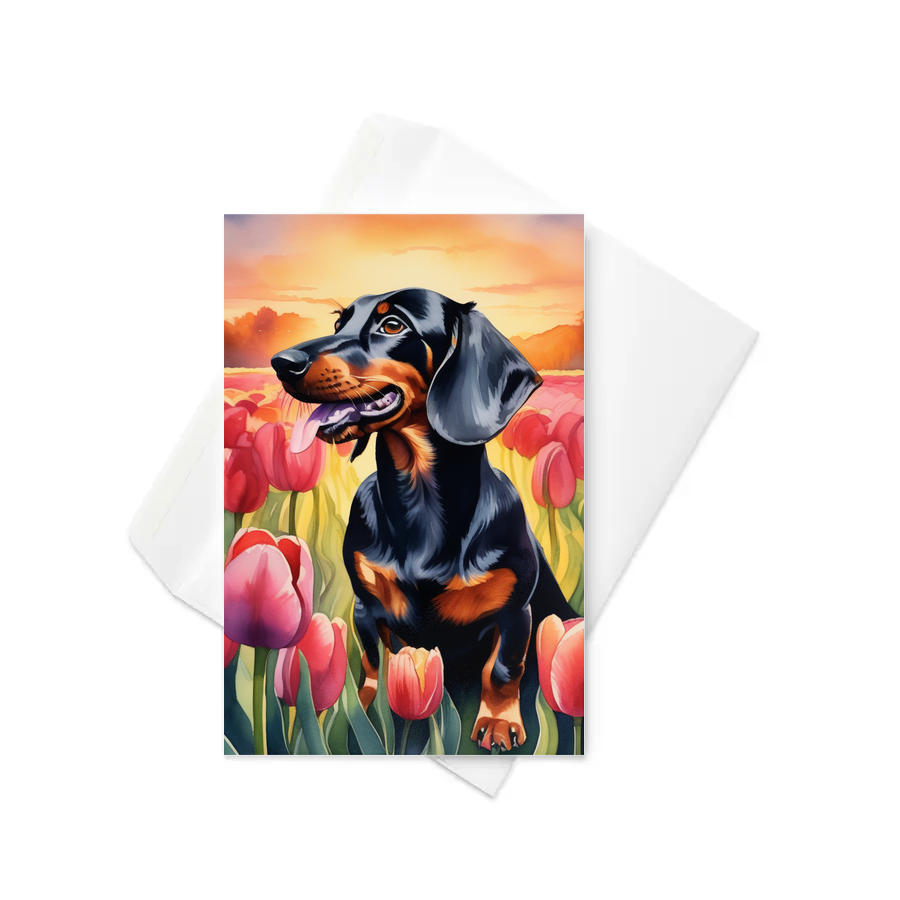PugMug Custom Black Dachshund Greeting Card
