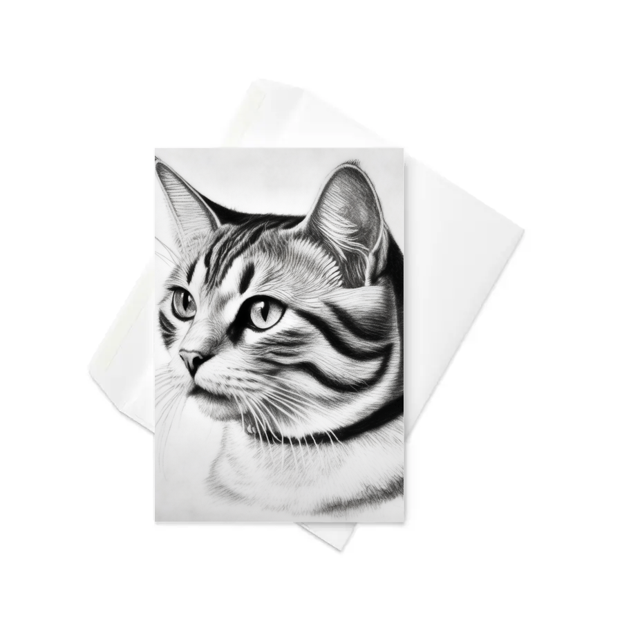 PugMug Custom White American Shorthair Cat Greeting Card