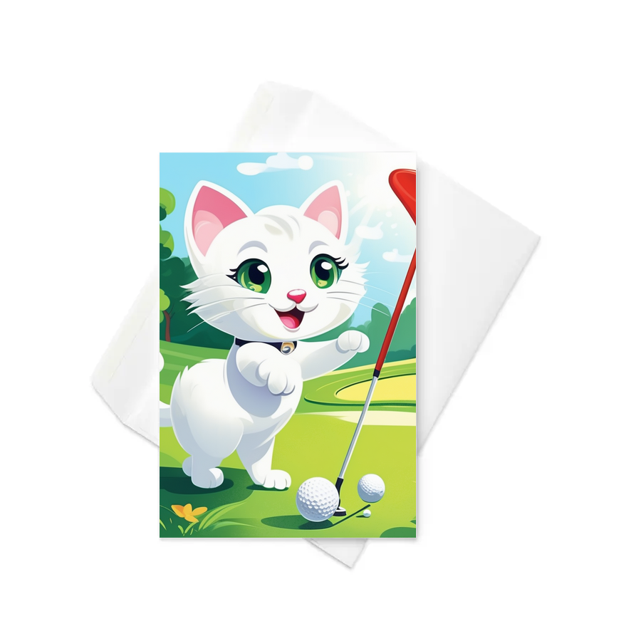 PugMug Custom White Companion Cat Greeting Card
