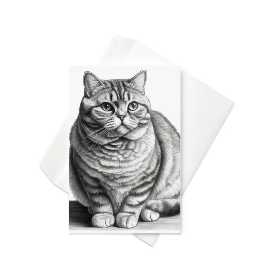 PugMug Custom Tabby British Shorthair Cat Greeting Card