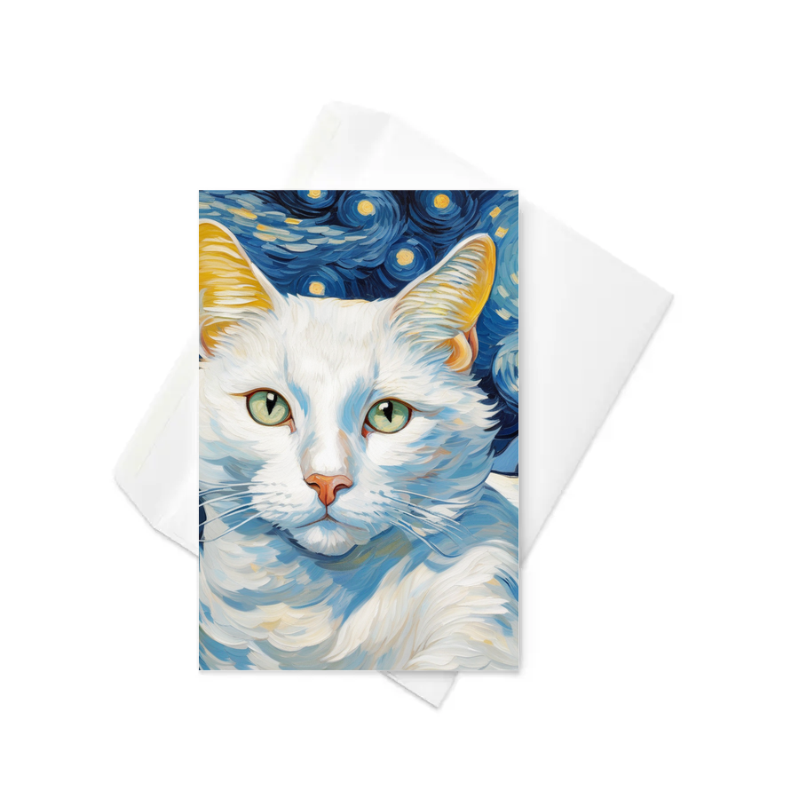 PugMug Custom White Companion Cat Greeting Card