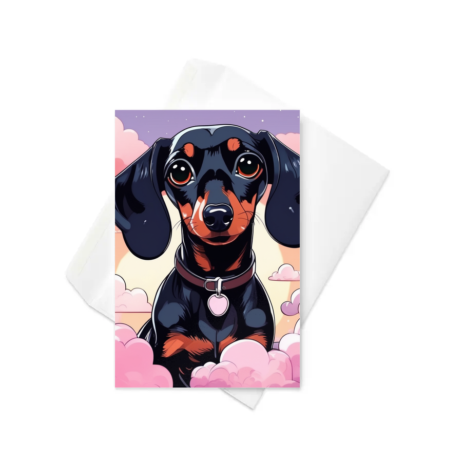 PugMug Custom Black Dachshund Greeting Card