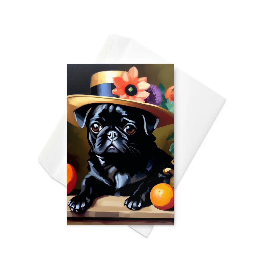 PugMug Custom Black Pug Greeting Card