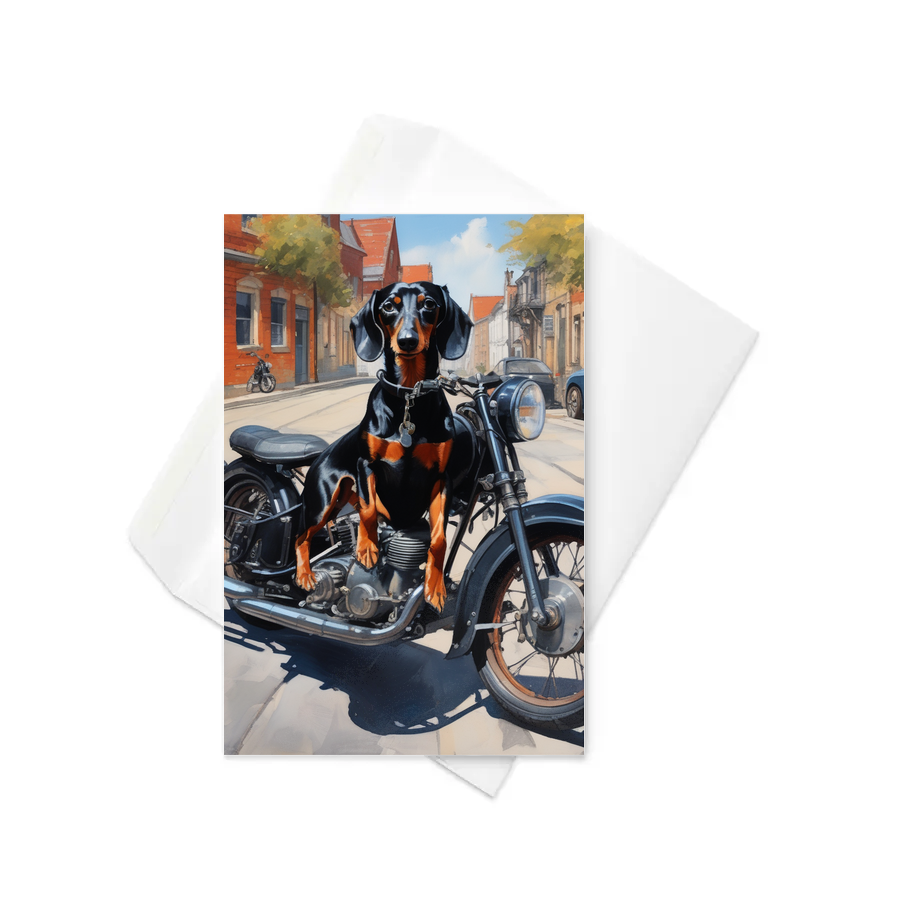 PugMug Custom Black Dachshund Greeting Card