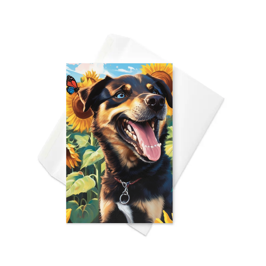 PugMug Custom Blue Greeting Card
