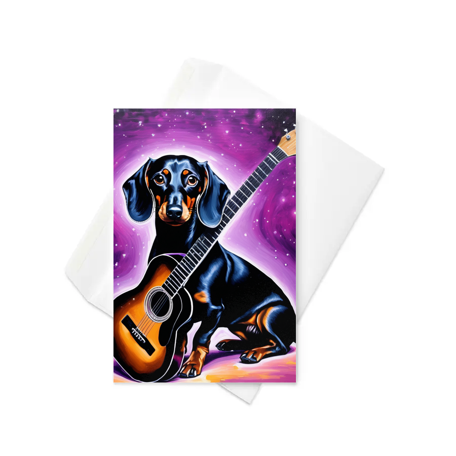 PugMug Custom Black Dachshund Greeting Card