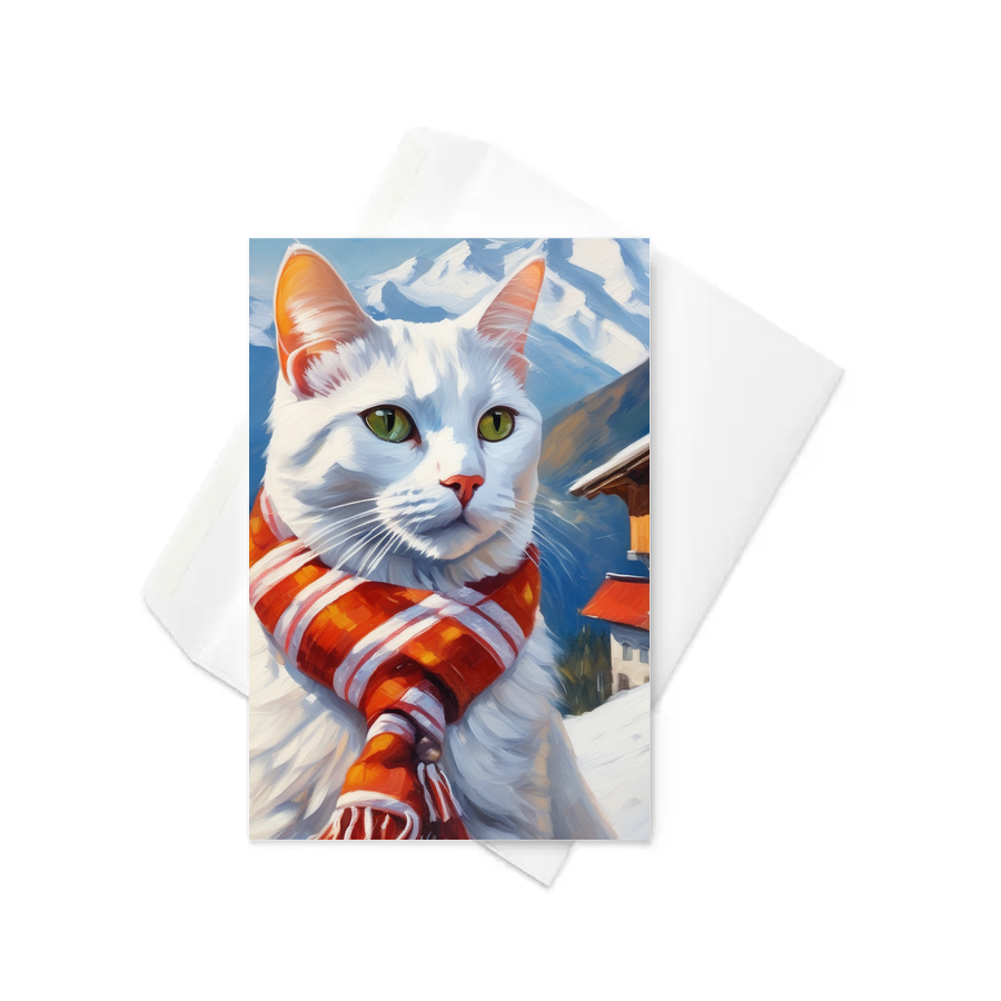 PugMug Custom White Companion Cat Greeting Card
