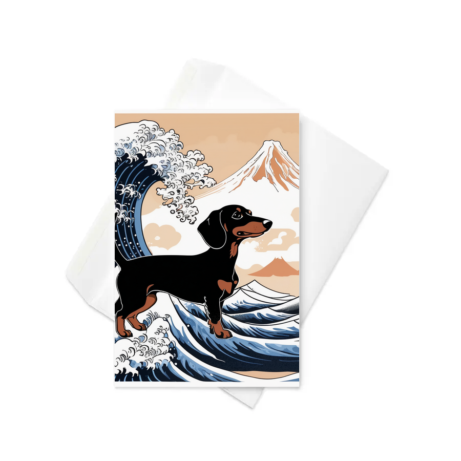 PugMug Custom Black Dachshund Greeting Card
