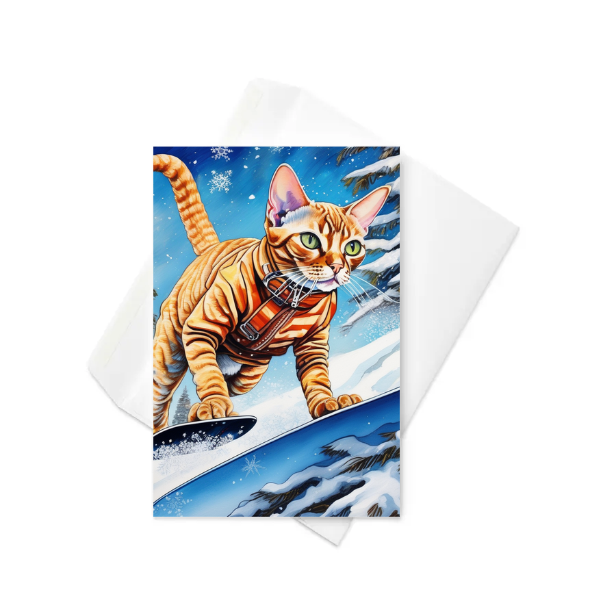 PugMug Custom Tabby Devon Rex Cat Greeting Card