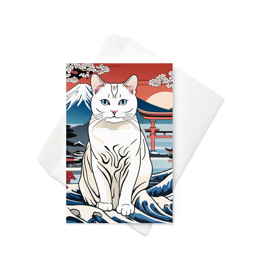 PugMug Custom White Companion Cat Greeting Card