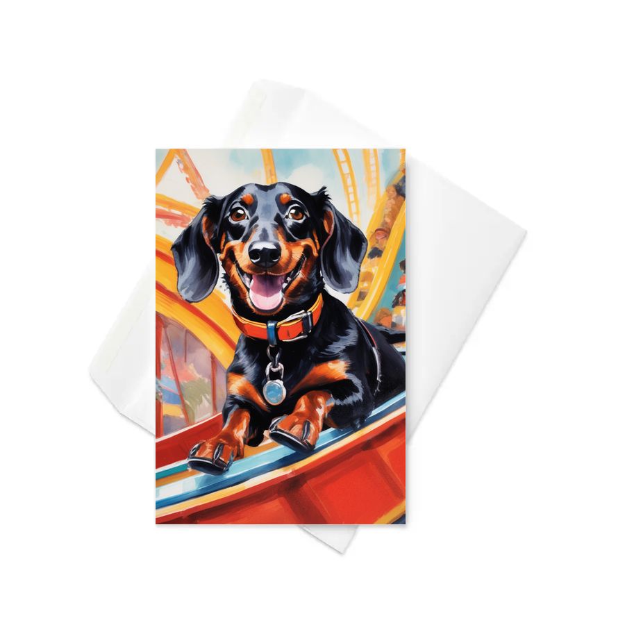 PugMug Custom Black Dachshund Greeting Card