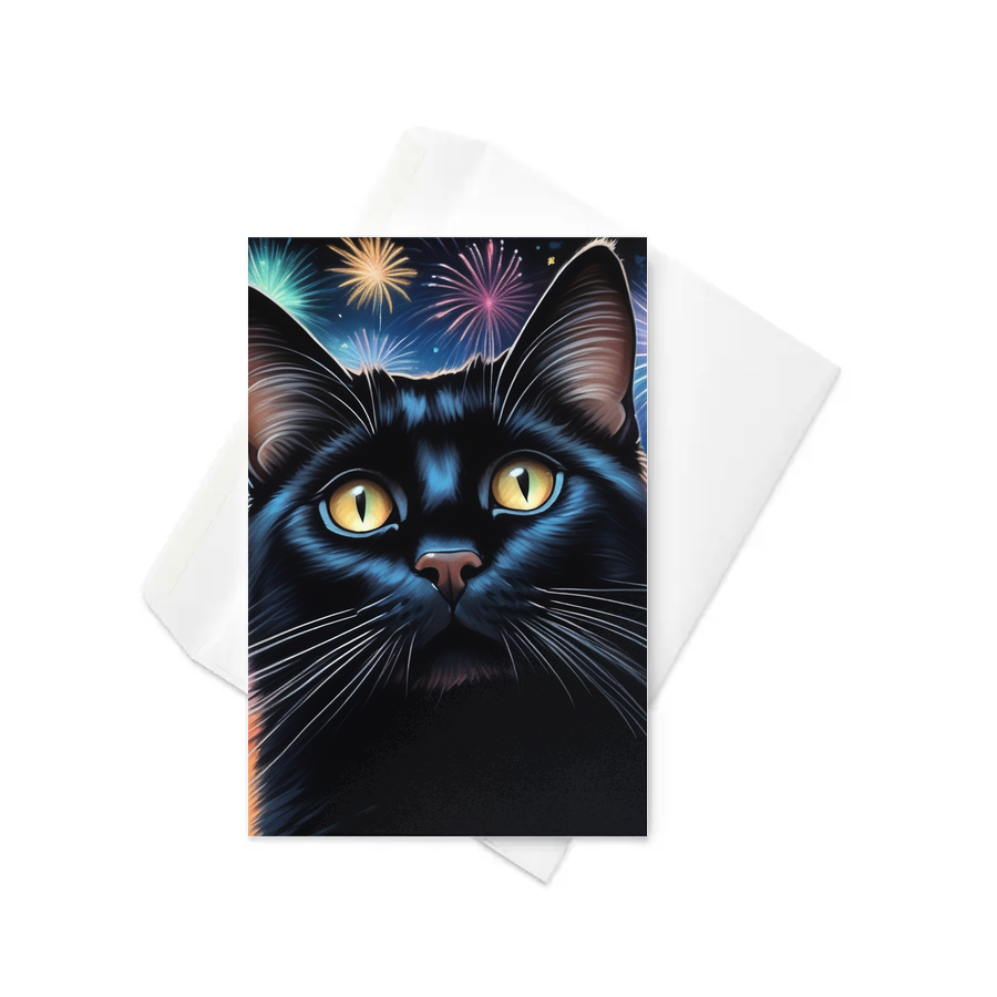 PugMug Custom Black Companion Cat Greeting Card