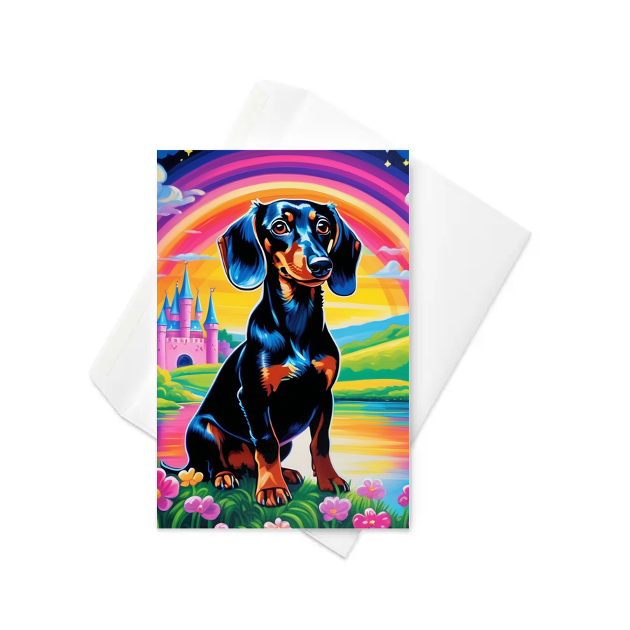 PugMug Custom Black Dachshund Greeting Card