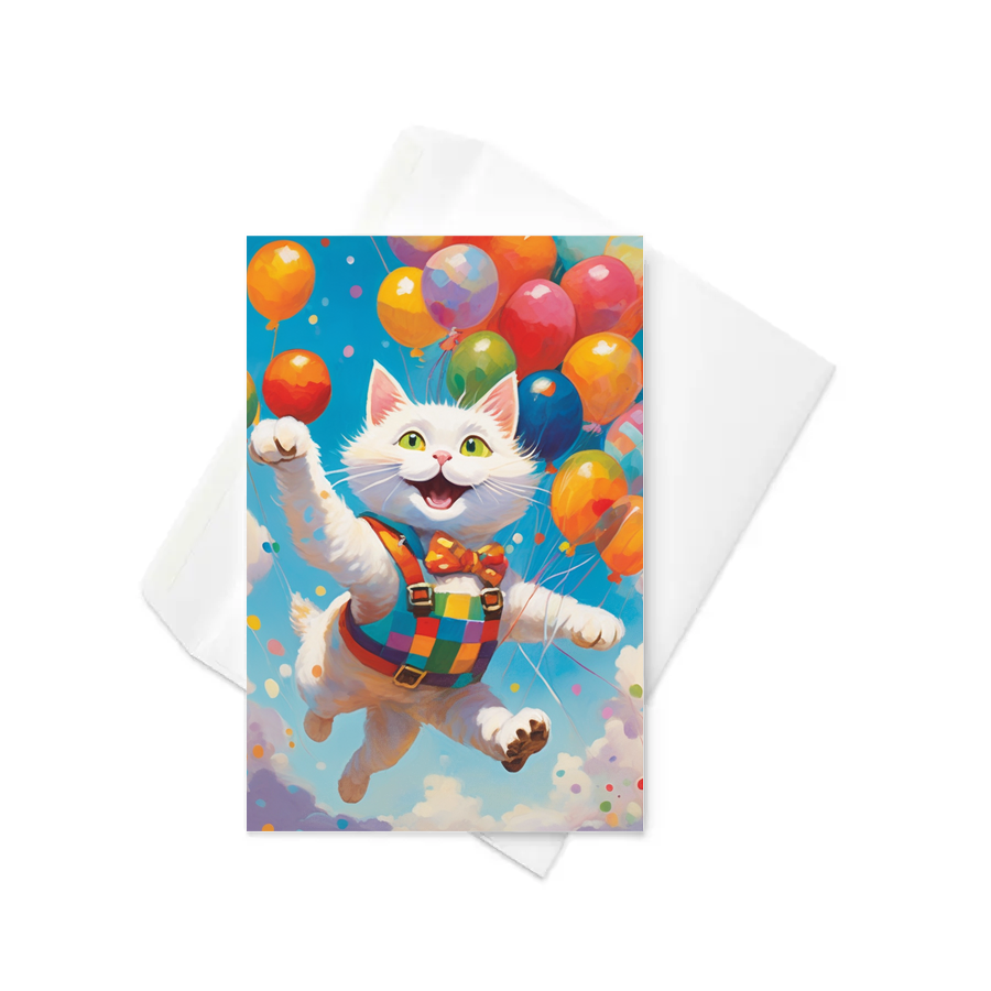PugMug Custom White Companion Cat Greeting Card